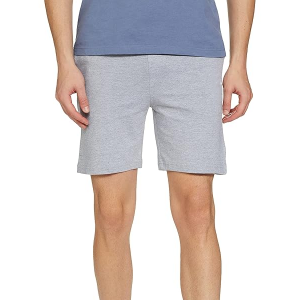 Men Grey Pure Cotton Solid Regular Fit Shorts